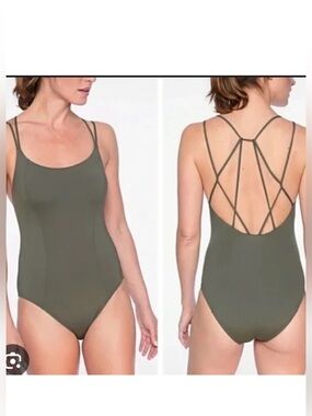 Athleta Women's Gray Cortes Strappy One Piece Swimsuit Size Medium